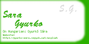 sara gyurko business card